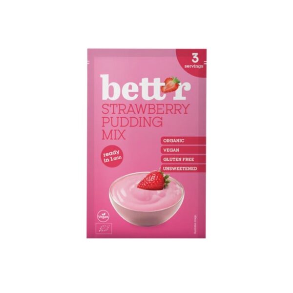 Puding jahodovy bez glutenu vegan BIO 30g Puding jahodovy bez glutenu vegan BIO 30g