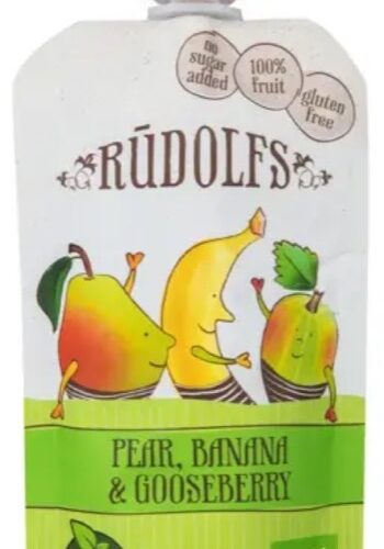 Príkrm hruška, banán, egreše - vrecko 110 g BIO RUDOLFS