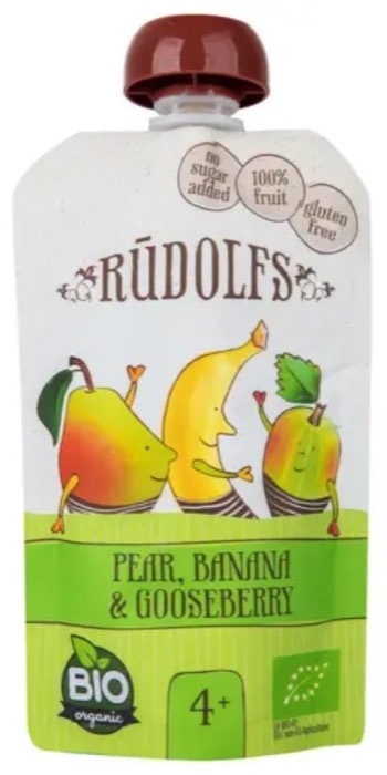 Príkrm hruška, banán, egreše - vrecko 110 g BIO RUDOLFS Príkrm hruška, banán, egreše - vrecko 110 g BIO RUDOLFS
