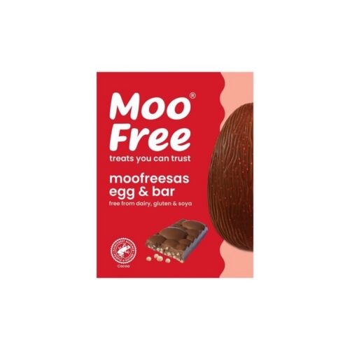 Vajíčko a tyčinka kakaová s kúskami chrumkavých sušenek 135 g MOO FREE Vajíčko a tyčinka kakaová s kúskami chrumkavých sušenek 135 g MOO FREE