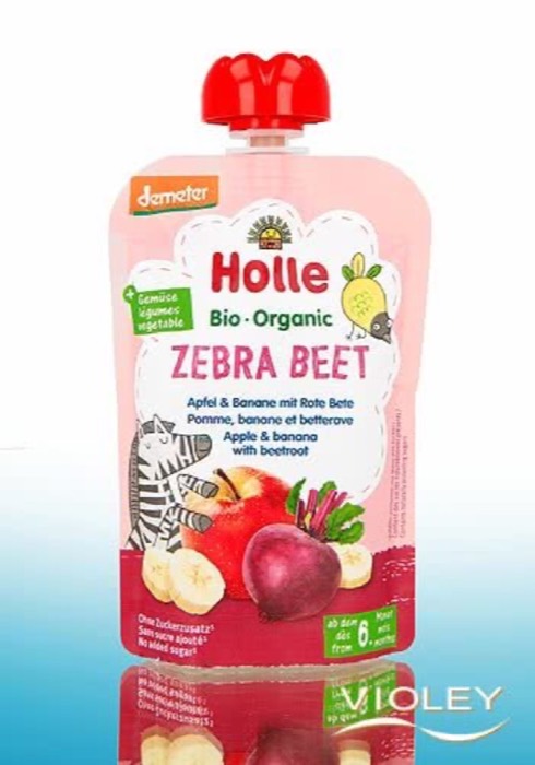 HOLLE Zebra Beet Bio pyré jablko banán a červená repa 100 g