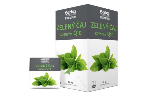 Čaj zelený s koenzymem Q10 - Herbex 20x1,5g Čaj zelený s koenzymem Q10 - Herbex 20x1,5g