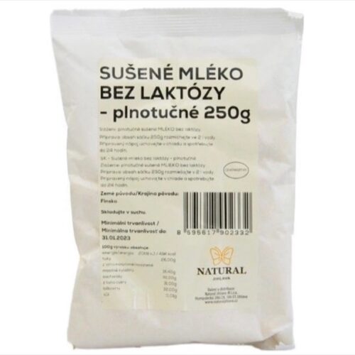 Sušené mlieko bez laktózy - plnotučné - Natural 250g